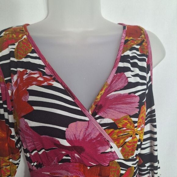 Boston Proper Womens Mini Dress Cold Shoulder Rave EDM Boho Artsy Chic XS - Picture 3 of 14